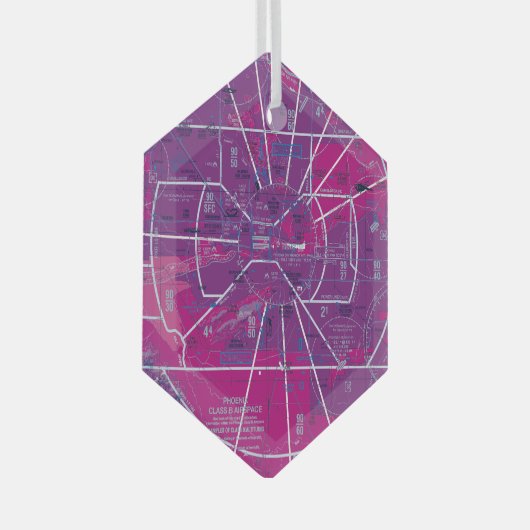 Luchtvaartschema Glas Ornament (Voorkant Rechts)