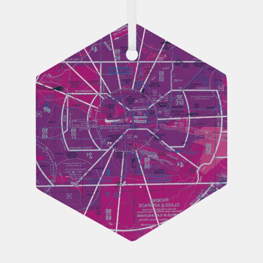 Luchtvaartschema Glas Ornament (Achterkant)