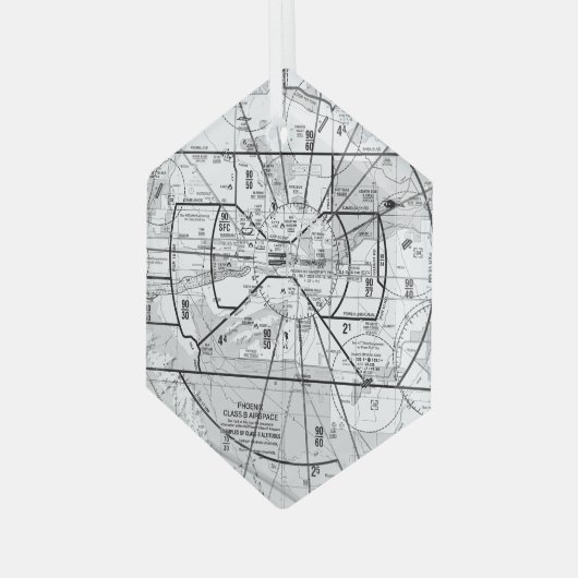 Luchtvaartschema Glas Ornament (Voorkant links)