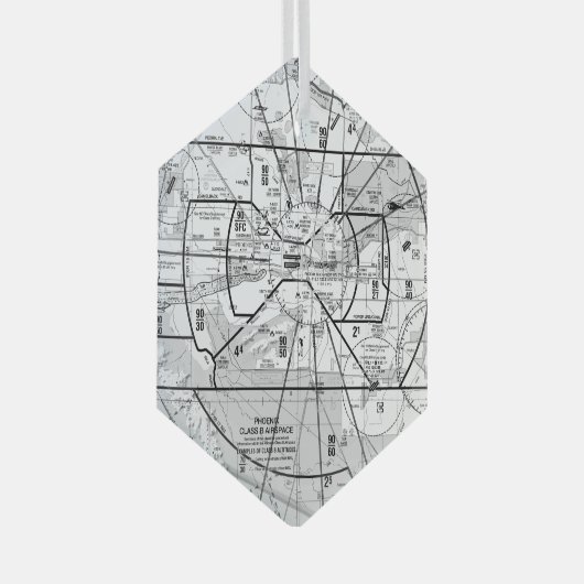 Luchtvaartschema Glas Ornament (Voorkant Rechts)