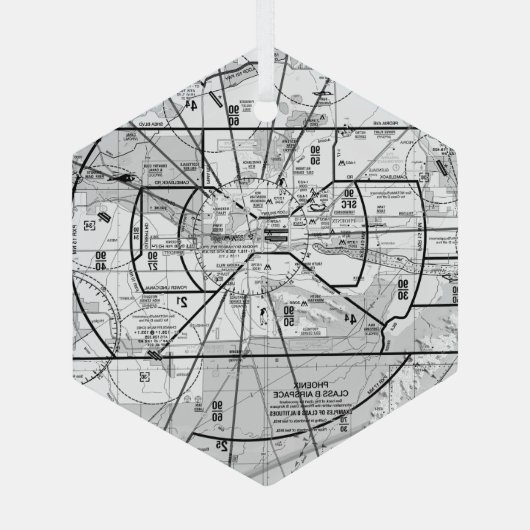 Luchtvaartschema Glas Ornament (Achterkant)