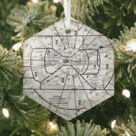 Luchtvaartschema Glas Ornament