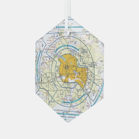 Luchtvaartschema Glas Ornament (Voorkant links)