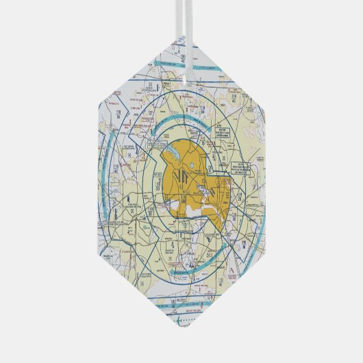 Luchtvaartschema Glas Ornament (Voorkant Rechts)