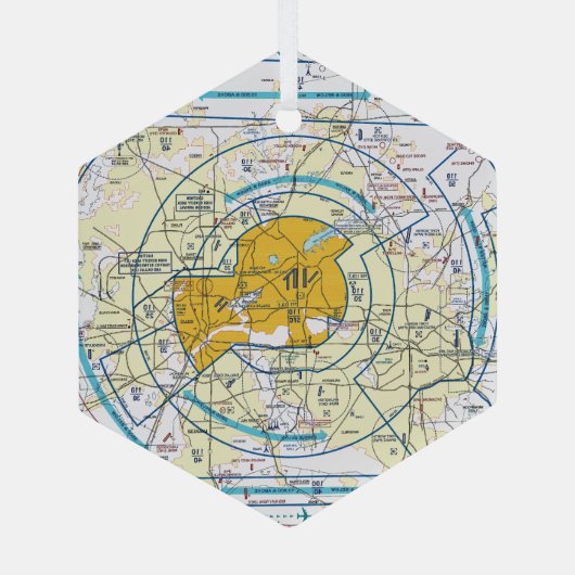 Luchtvaartschema Glas Ornament (Achterkant)