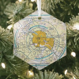 Luchtvaartschema Glas Ornament
