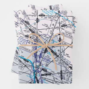 Luchtvaartschema Inpakpapier Vel