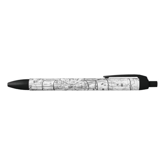 Luchtvaartschema Zwarte Inkt Pen (Bovenkant)