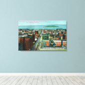 Luchtvaartschip Uitzicht van de Stad van het Gebou Canvas Afdruk (Insitu (Houten vloer))