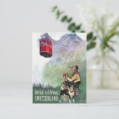 Luchtvaartskool, Zwitserland, vintage-reizen Briefkaart (Staand voorkant)