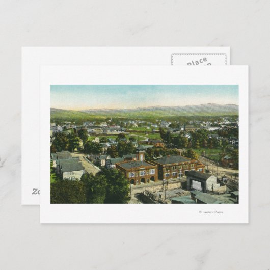 Luchtvaartstation en Uitzicht van de stad Briefkaart (Voorkant / Achterkant)