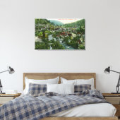 Luchtvaartstation van de stad Dunsmuir, CA Canvas Afdruk (Insitu (Slaapkamer))