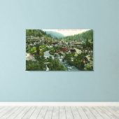 Luchtvaartstation van de stad Dunsmuir, CA Canvas Afdruk (Insitu (Houten vloer))