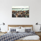 Luchtvaartstation van de stad en de haven canvas afdruk (Insitu (Slaapkamer))
