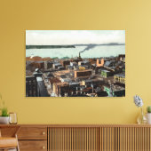 Luchtvaartstation van de stad en de haven canvas afdruk (Insitu (Woonkamer))