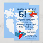 Luchtvaartthema Uitnodigingen van feestdagen voor  (Voorkant / Achterkant)