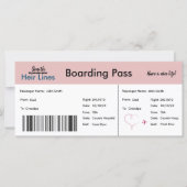 Luchtvaartticket zwangerschapsaankondiging (roze/b (Voorkant)