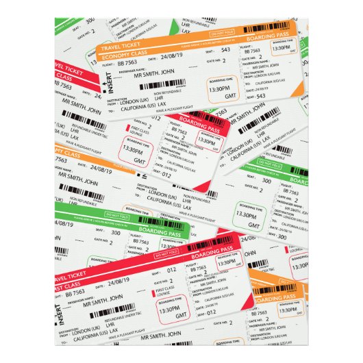 Luchtvaarttickets Foto Afdruk (Voorkant)
