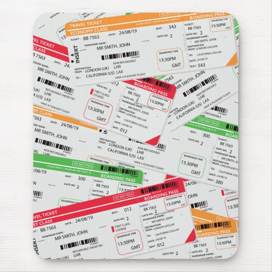 Luchtvaarttickets Muismat (Voorkant)