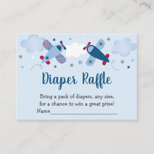 Luchtvaartuigen Sterren Wolken Baby Shower Luier R Informatiekaartje