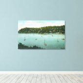 LuchtvaartUitzicht van de Bay Belvedere, CA Canvas Afdruk (Insitu (Houten vloer))