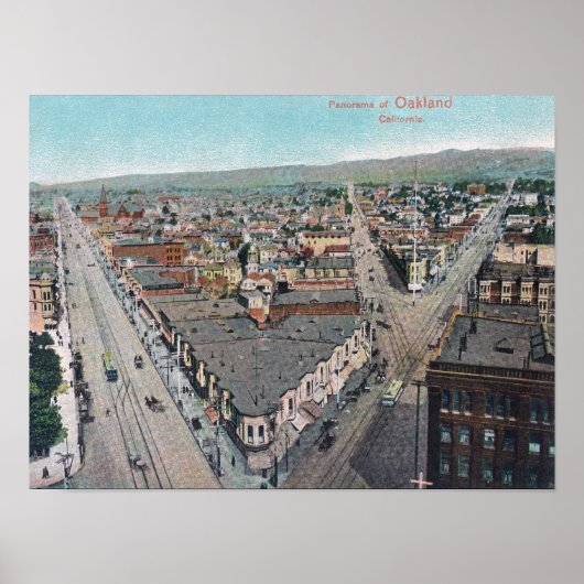 LuchtvaartUitzicht van de stad Oakland, CA Poster (Voorkant)