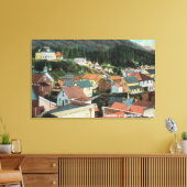 LuchtvaartUitzicht van een deel van de stad Canvas Afdruk (Insitu (Woonkamer))
