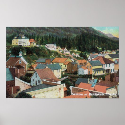 LuchtvaartUitzicht van een deel van de stad Poster (Voorkant)