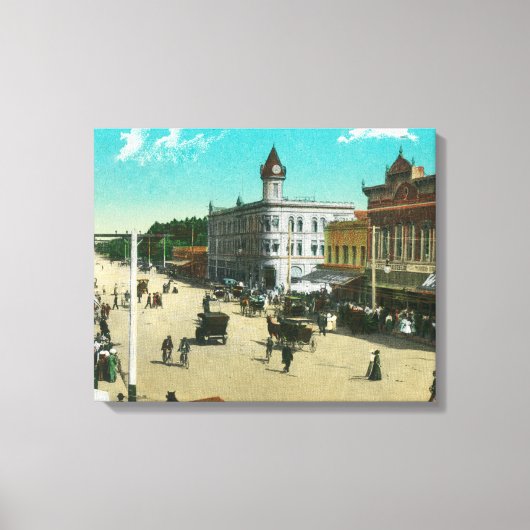 LuchtvaartUitzicht van I StreetModesto, CA Canvas Afdruk (Voorkant)