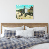 LuchtvaartUitzicht van I StreetModesto, CA Canvas Afdruk (Insitu (Slaapkamer))