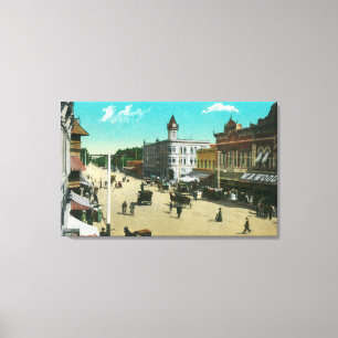 LuchtvaartUitzicht van I StreetModesto, CA Canvas Afdruk