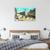 LuchtvaartUitzicht van I StreetModesto, CA Canvas Afdruk (Insitu (Slaapkamer))