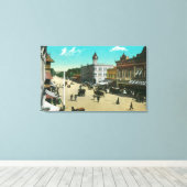LuchtvaartUitzicht van I StreetModesto, CA Canvas Afdruk (Insitu (Houten vloer))