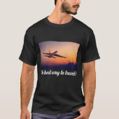 Luchtvaartvliegend Vliegtuig op zonsondergang T-shirt (Voorkant)