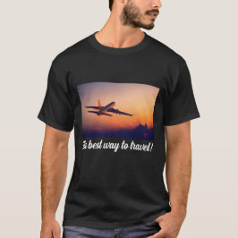 Luchtvaartvliegend Vliegtuig op zonsondergang T-shirt