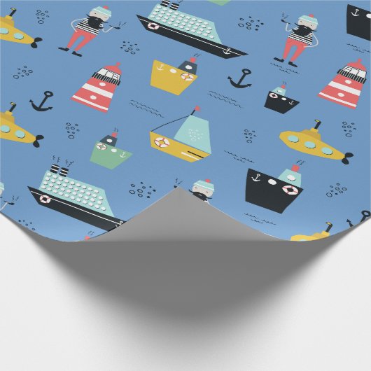 Luchtvaartvuurtorschip zilorman cadeaupapier (Hoek)