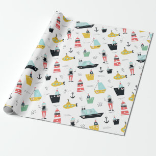 Luchtvaartvuurtorschip zilorman cadeaupapier