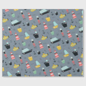 Luchtvaartvuurtorschip zilorman grijs cadeaupapier (Vlak)