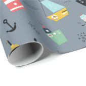 Luchtvaartvuurtorschip zilorman grijs cadeaupapier (Rol Hoek)