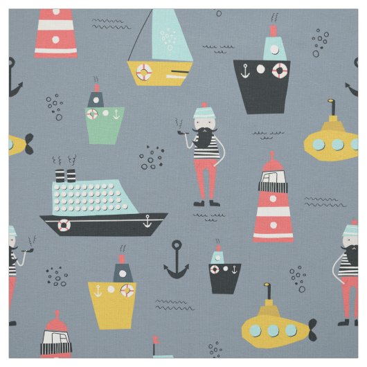 Luchtvaartvuurtorschip zilorman stof (Swatch)