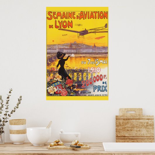  luchtvaartweek in Lyon Frankrijk Poster (Keuken)