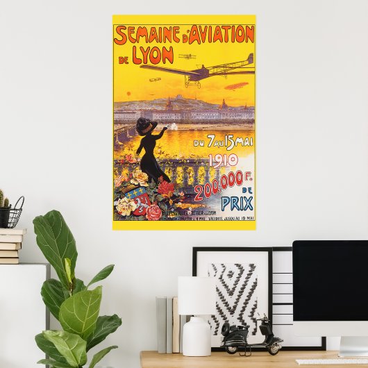 luchtvaartweek in Lyon Frankrijk Poster (Thuiskantoor)