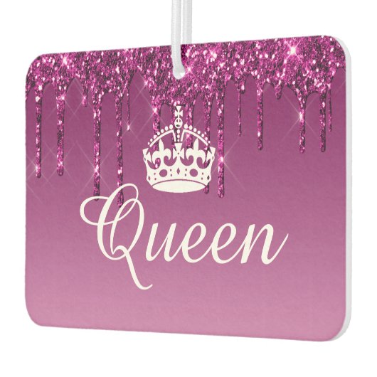 Luchtverfrisser - Queen Crown Drip Glitter Magenta (Links)