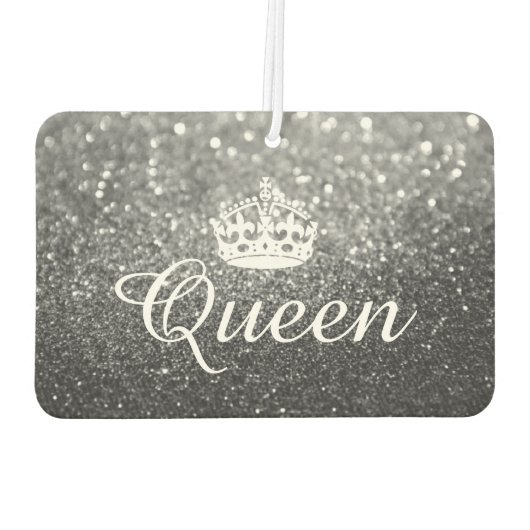 Luchtverfrisser - Queen Crown Glitter Zilver (Achterkant)