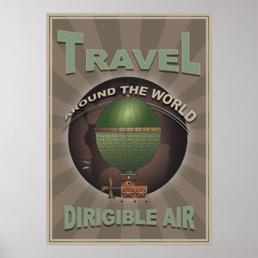 luchtverkeer met stuurluis poster (Voorkant)