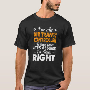 Luchtverkeersleider altijd rechtse ATC-bemanning T-shirt