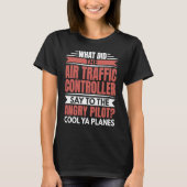 Luchtverkeersleider Angry Pilot Aviation Airpla T-shirt (Voorkant)
