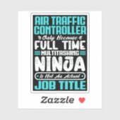 Luchtverkeersleider Functie Titel Beroep Grappig Sticker (Vel)