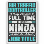 Luchtverkeersleider Functie Titel Beroep Grappig Sticker (Voorkant)