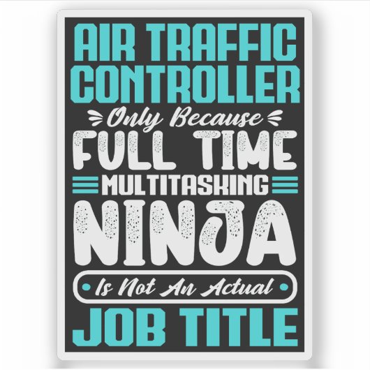 Luchtverkeersleider Functie Titel Beroep Grappig Sticker (Voorkant)
